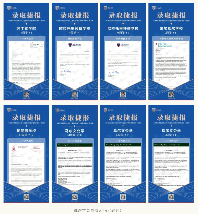 维途学员录取offer(部分）