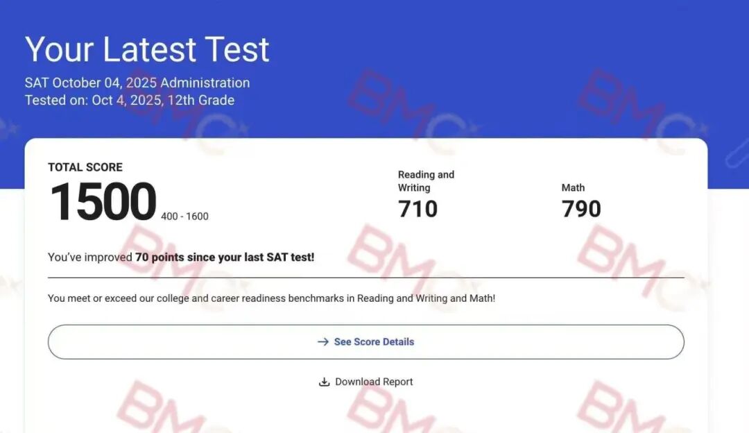 SAT 1500高分经验分享：BMC助力，圣诞班冲刺1500+